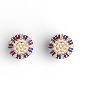 Lele Sadoughi Americana Red White and Blue Button Sunburst Earrings